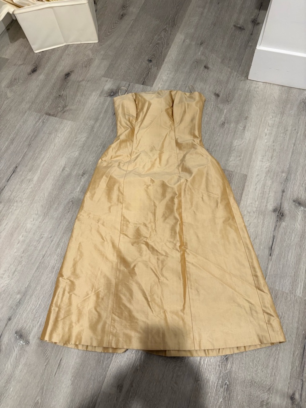 Strapless Gold Evening Dress - Elegant Formal Gown